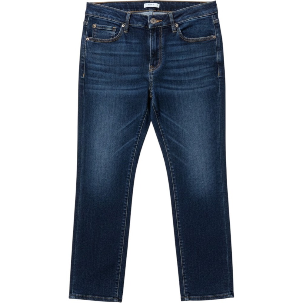 Jeans Size 14 by Time and Tru Womens Straight Leg Dark Wash Denim Short Blue